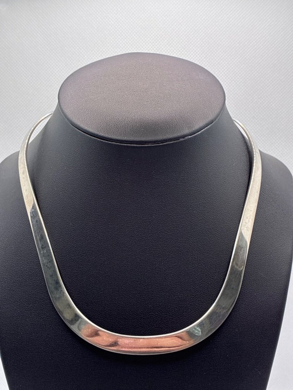 Silver Tone Modernist Collar Necklace By Best Jewelry 27 Grams Vintage Statement